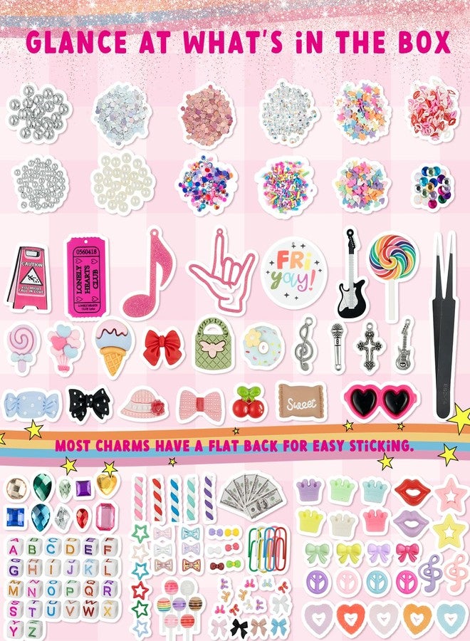 DoDoBeads 2250 Pcs Junk Case Charms Kit, Charms for Junk Cases, Phone Case Charms, Junk Case Kit with Big Charms, Bow Charms, Nail Charms, Letter Beads, Pink Charms,Junk Beads Charms, Acrylic, No - Image 3