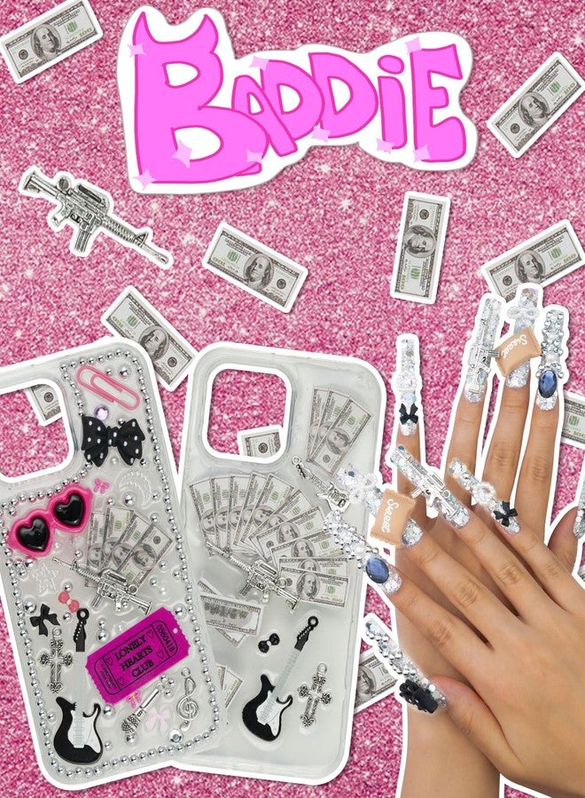 DoDoBeads 2250 Pcs Junk Case Charms Kit, Charms for Junk Cases, Phone Case Charms, Junk Case Kit with Big Charms, Bow Charms, Nail Charms, Letter Beads, Pink Charms,Junk Beads Charms, Acrylic, No - Image 4