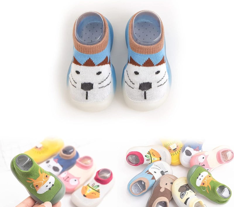 Non-Slip Baby Slippers, Unisex Baby Socks Shoes, Kids Baby Girl Boys Toddler Anti-Slip Slippers, Socks Cotton Shoes, Flexible Cozy Breathable Shoes for Baby Toddler Infant Child Kid (2-3Y,A) - Image 1