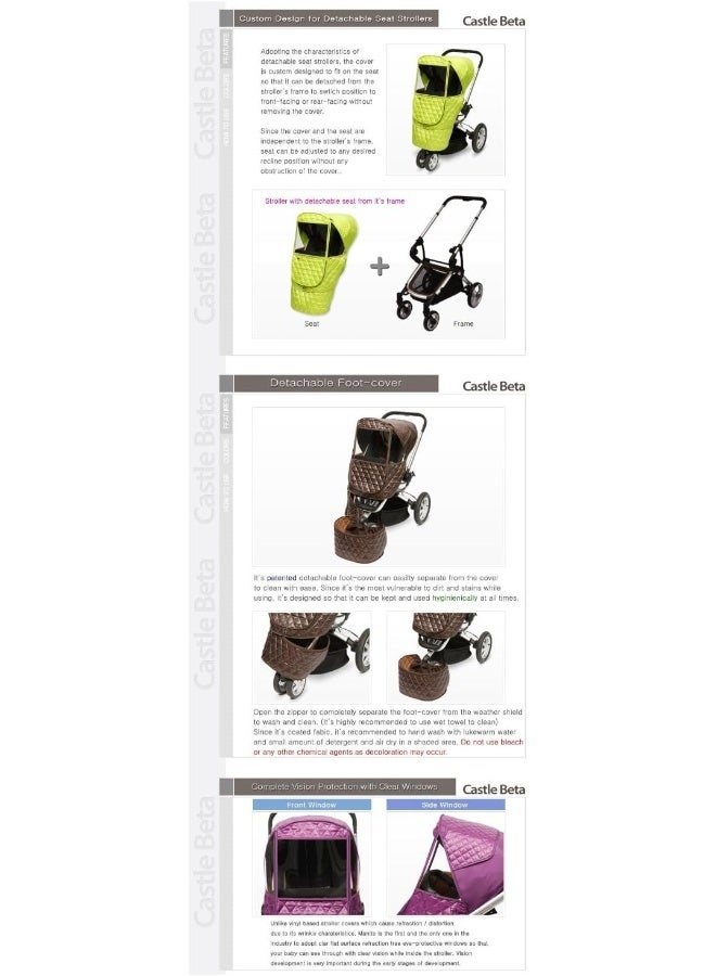 مانيتو Castle Beta Stroller Weather Shield - Image 3