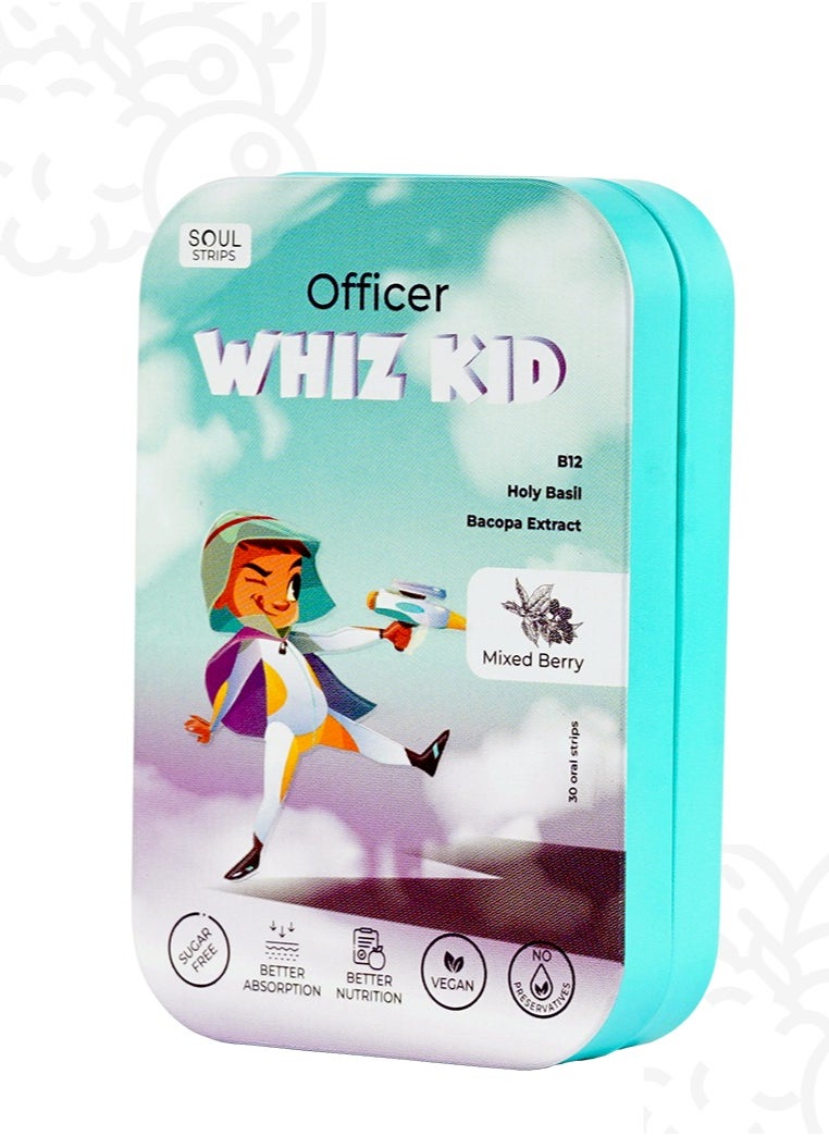 SOUL STRIPS - Officer WHIZ KID Turn Brain Power into Super Power kids oral strips 30's pack - Image 1