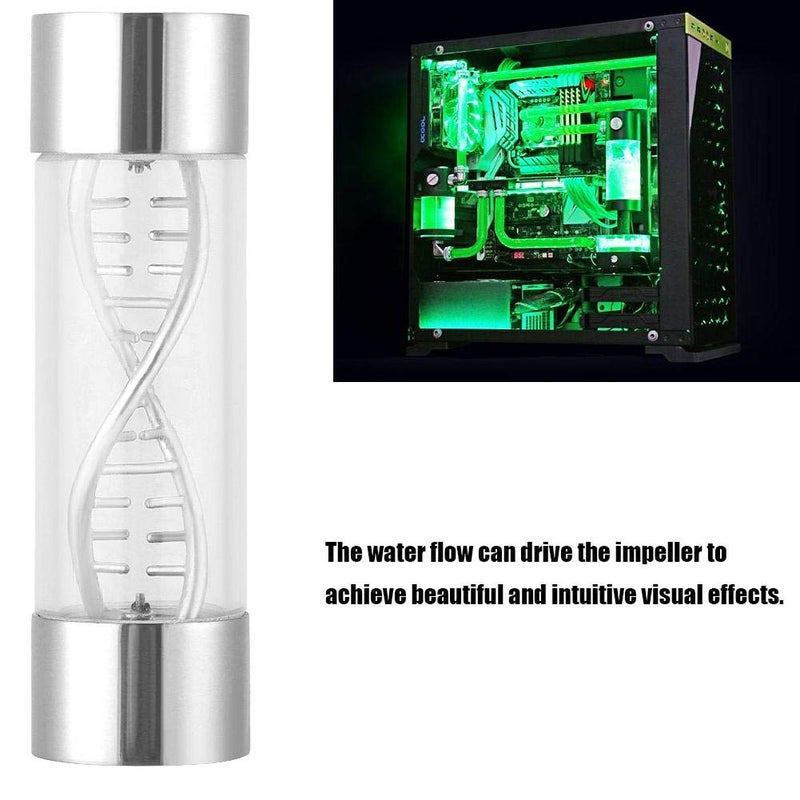 Serounder Water Cooling Meter Indicator G1/4 Female Threaded Water Cooling System Replacement for PC Computer(Silver) - Image 2