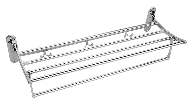 Plantex Multi-Functional Bathroom Towel Hanger/Towel Rod for Bathroom/Towel Holder/Bathroom Accessories (18 - Inch) Chrome - Image 4