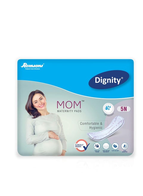 Dignity Mom Maternity Pads, Comfortable & Hygenic, Medium, 5 Pcs/Pack (Pack of 1)
