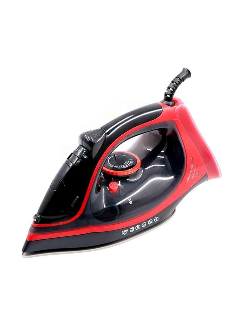 Desselan Cordless Charging Steam Iron SC-3377 – 2400W Ceramic Soleplate with Anti-Drip, Shot & Vertical Steam, Variable Fabric, AU Plug, Red - Image 1