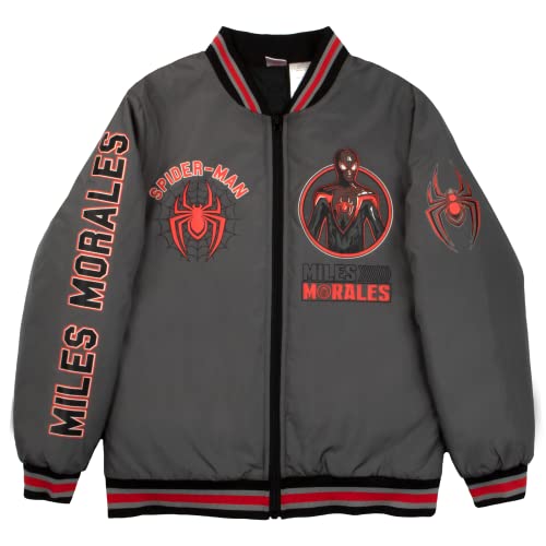 Marvel Superheroes Bomber Jacket for Boys, Avengers and Spider-Man Bomber Jacket (Grey, Size 5/6) - Image 1