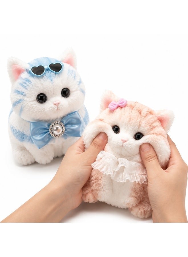 2PCS Squishy Toy Set, Cute Cat Squishy Toys, Soft Squeeze Stress Relief Toy, Slow Rising Fidget Toy, Sensory Stress Ball, Anxiety Relief Gift for Kids Girls Adults - Image 1
