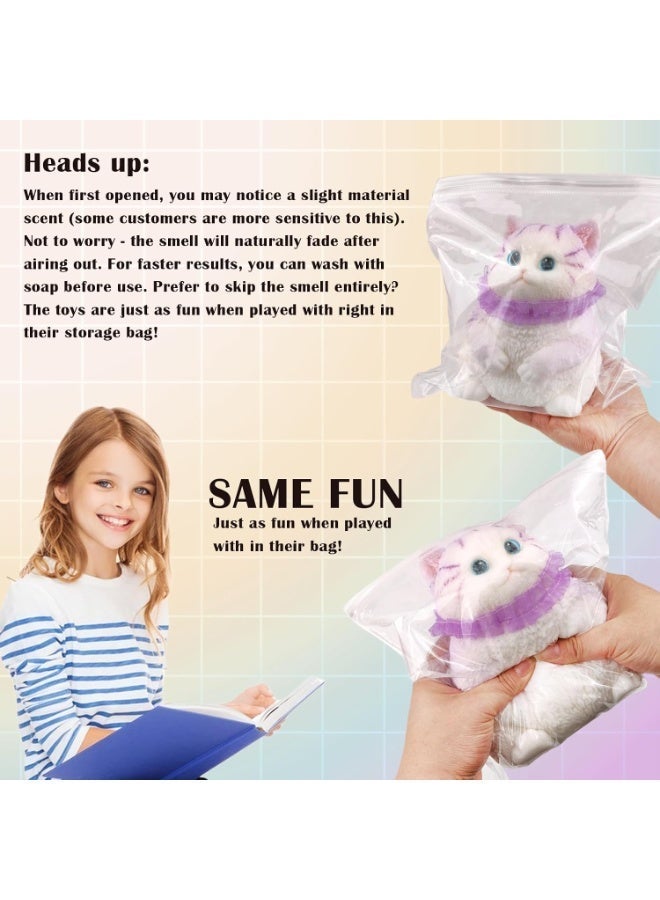 2PCS Squishy Toy Set, Cute Cat Squishy Toys, Soft Squeeze Stress Relief Toy, Slow Rising Fidget Toy, Sensory Stress Ball, Anxiety Relief Gift for Kids Girls Adults - Image 2