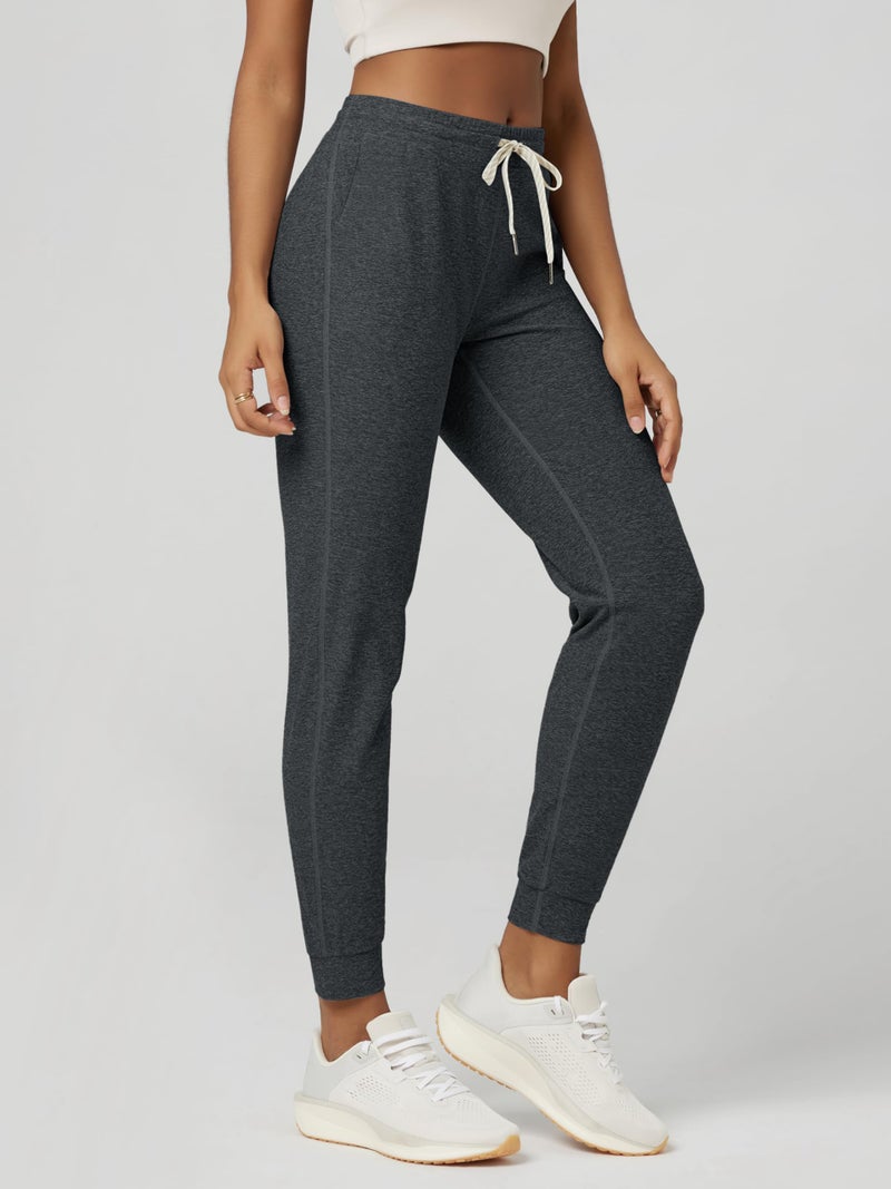ODODOS Women's Performance Joggers - Ultra Soft odSTRATUM Tech Sweatpants - 27.5" Mid Rise Pants with Pockets, Charcoal Heather, X-Large - Image 3