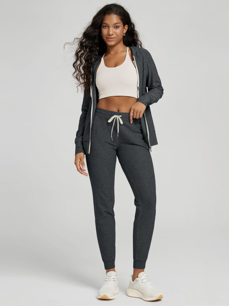 ODODOS Women's Performance Joggers - Ultra Soft odSTRATUM Tech Sweatpants - 27.5" Mid Rise Pants with Pockets, Charcoal Heather, X-Large - Image 2