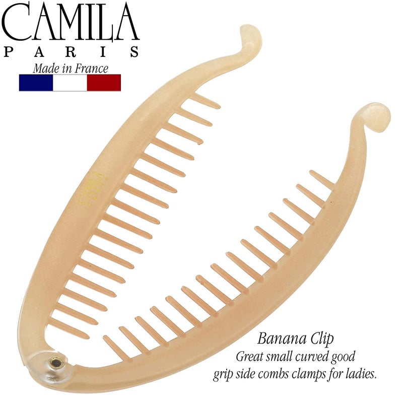 Camila Paris CP3133 2 Pack French Banana Clip Hair Comb Classic Girls Updo Flexible Ponytail Holder Interlocking Banana Combs, Fashion Durable Styling Hair Accessories for Women, Made in France - Image 4
