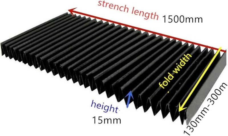منفاخ قضيب حماية واقية درع تلسكوبي غطاء غبار مقاوم للماء 160x15x1500 مم - Image 3