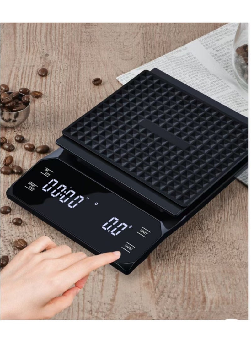 Coffee Scale With Timer Kitchen Scale Pour Over V60 Drip Coffee Digital Scale With LCD Display For Cooking Baking Waterproof Mat Weight For Up To 3000G With 0.1G Steps  - Image 1