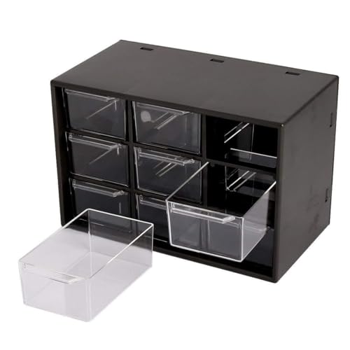 HITWA 9 Drawer Storage Cabinet with Stoppers, Multi Compartment Organizer for Makeup and Art Supplie | 4.72 x 7.08 x 3.93 inches (Multicolor Rectangular) - Image 1