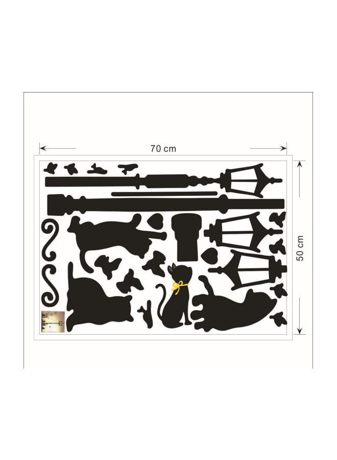 نيبمينينت Street Lamp Black Hearts Playing Cat Vinyl Sticker - Image 2