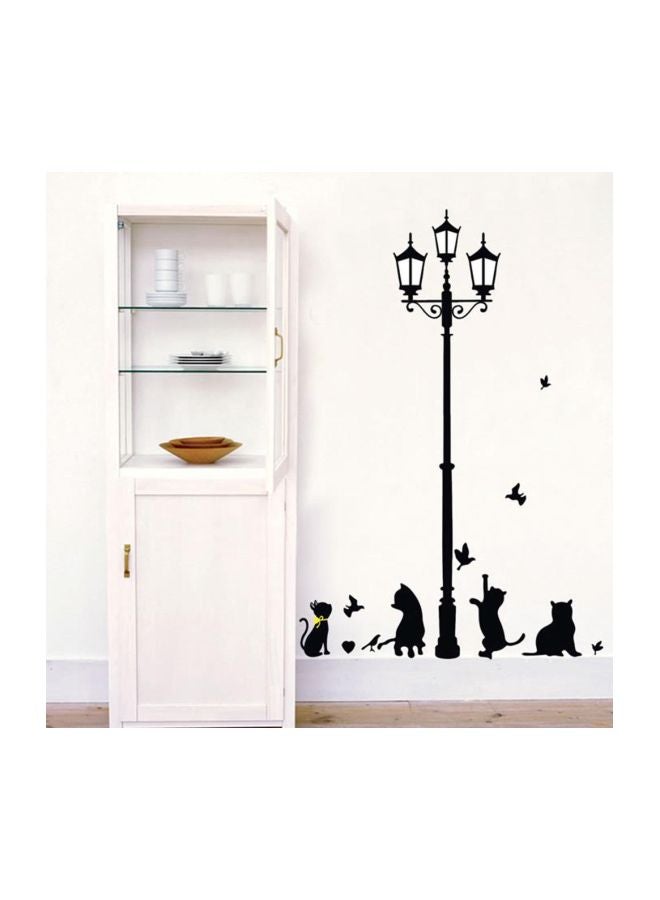 نيبمينينت Street Lamp Black Hearts Playing Cat Vinyl Sticker - Image 3