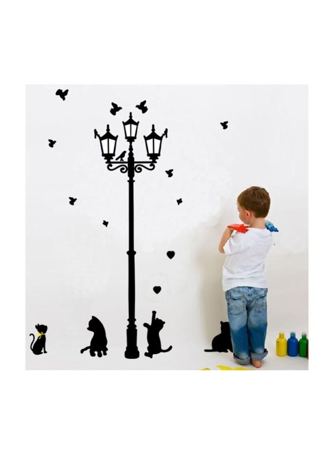 نيبمينينت Street Lamp Black Hearts Playing Cat Vinyl Sticker - Image 5