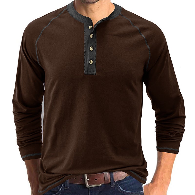 Cross-Border Men''s Autumn and Winter Men''s Henry Shirts and Men''s Long-Sleeved T-Shirts Export Outdoor Bottoming Shirts - Image 1
