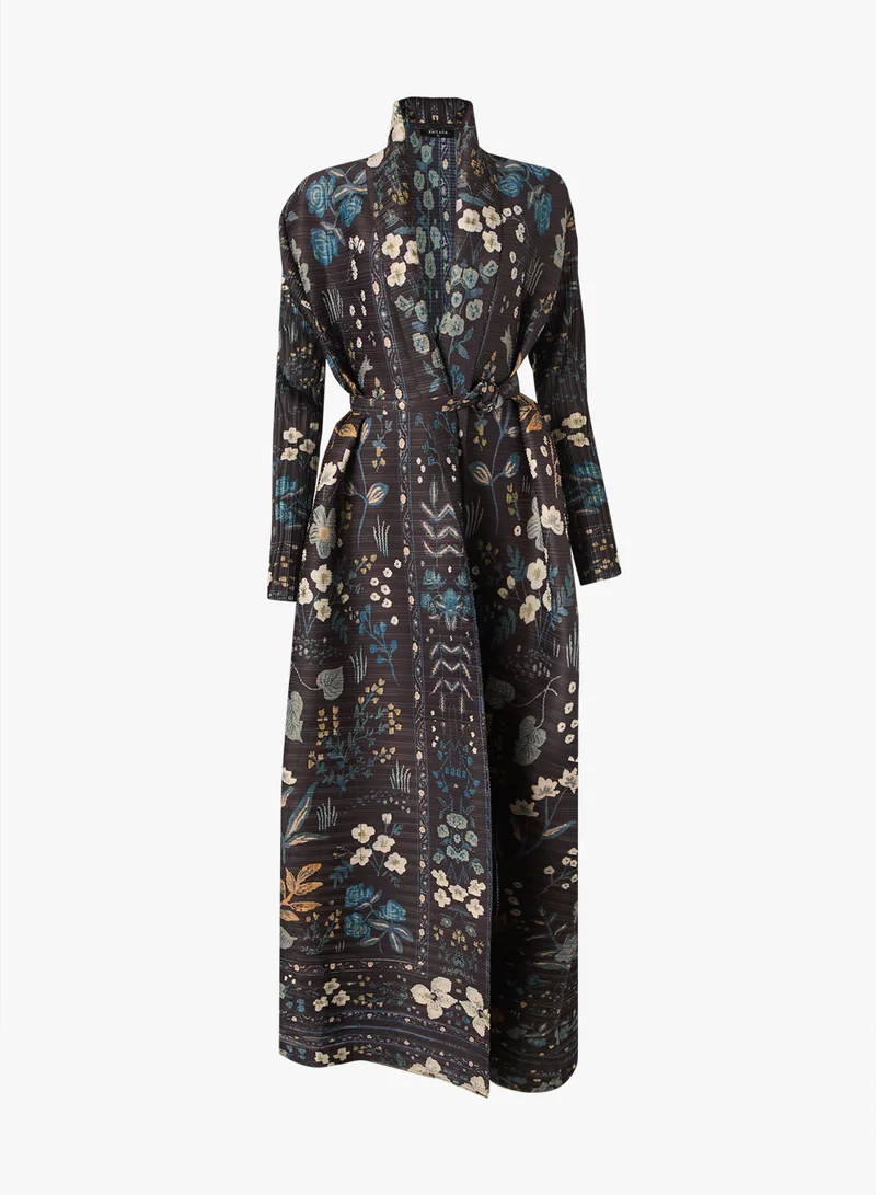 خزانة Textured Abaya With Print
