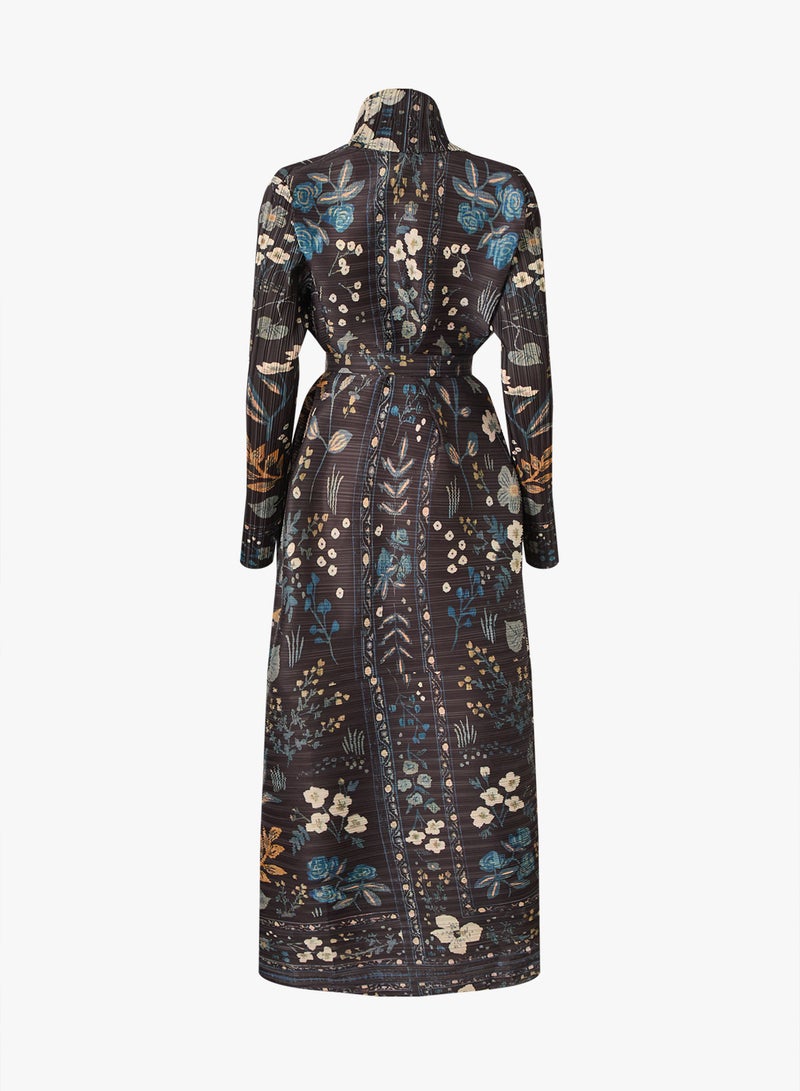 Khizana Textured Abaya With Print - Image 2