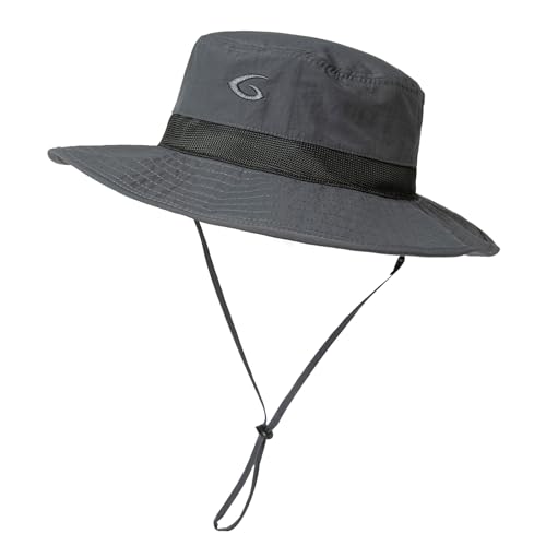 TOPEX Mens Wide Brim Mesh Sun Hat XL XXL SPF UV Boonie Bucket Summer Golf Hiking Safari Fishing Extra Large Size 8 24" Dark Grey - Image 4