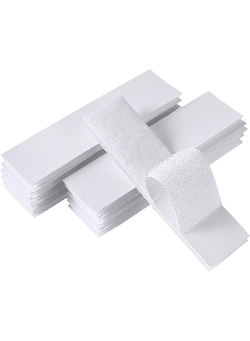 NIIMBOT 20 Sets Hook and Loop Strips with Adhesive - 3x10 cm - Strong Back Adhesive Fasteners Tape for Home or Office Use Replaces Holes and Screws, White - Image 4