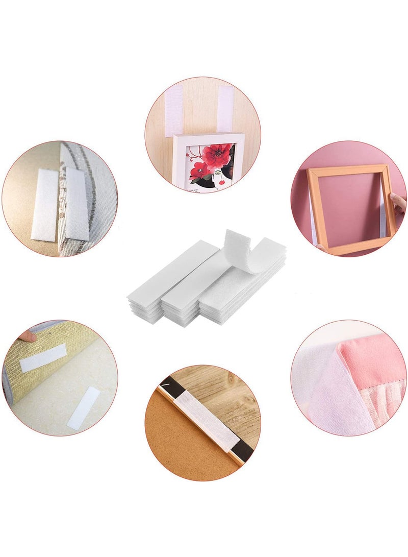 NIIMBOT 20 Sets Hook and Loop Strips with Adhesive - 3x10 cm - Strong Back Adhesive Fasteners Tape for Home or Office Use Replaces Holes and Screws, White - Image 5