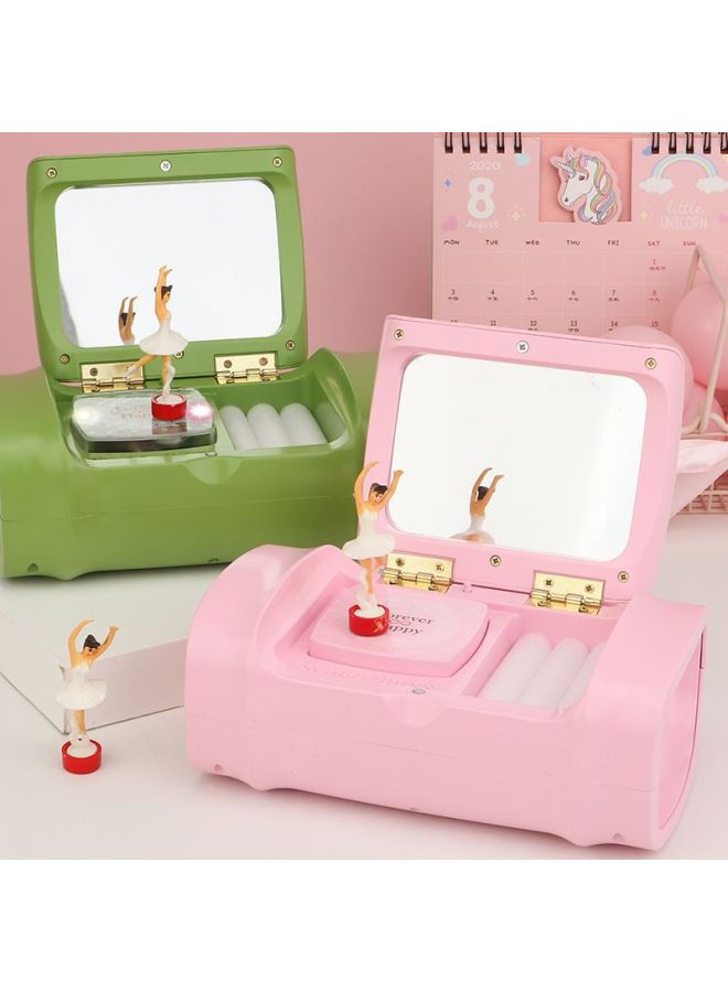Colorful Lighting Handbag Jewelry Storage Music Box Dancing Girl Birthday Gift Children's Day Gift Music Box-Color:777A (green Bear With Light)-Dimensions:18x15.5x14.5cm - Image 2