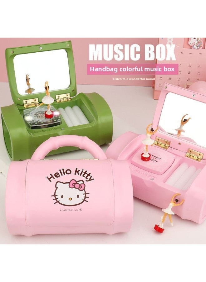 Colorful Lighting Handbag Jewelry Storage Music Box Dancing Girl Birthday Gift Children's Day Gift Music Box-Color:777A (green Bear With Light)-Dimensions:18x15.5x14.5cm - Image 4