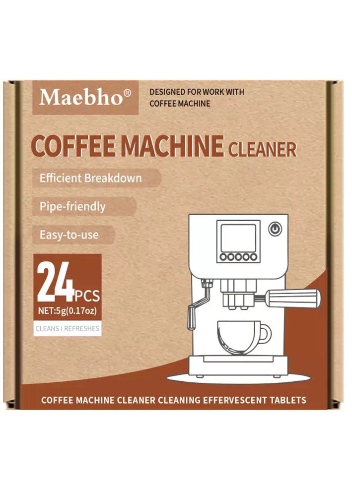 Maebho Machine Cleaning Tablet 24 Count Professional Espresso Machine Cleaner Descaling Tablets for Coffee Machines, Steam Ovens, Ovens, Ranges - Image 1