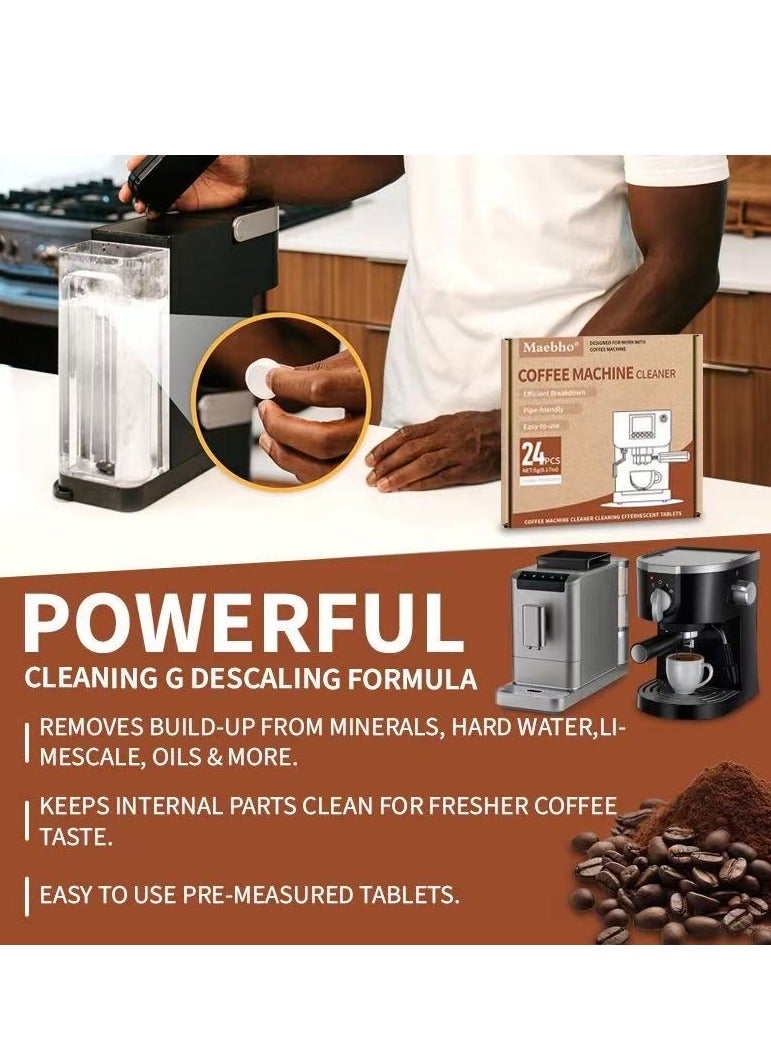 Maebho Machine Cleaning Tablet 24 Count Professional Espresso Machine Cleaner Descaling Tablets for Coffee Machines, Steam Ovens, Ovens, Ranges - Image 3