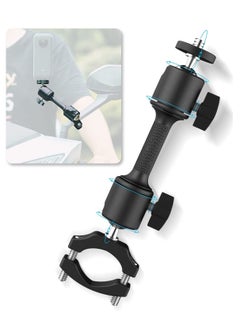 KASTWAVE حامل كاميرا دراجة نارية 360 درجة، دعامة تثبيت على المقود 1/4 حامل معدني متوافق مع GoPro Hero 11/10/ 9/8/7/6/5 أسود، DJI Osmo Action 3/2، Insta360 One X2، Camppark/AKASO والمزيد  - Image 1