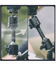 KASTWAVE حامل كاميرا دراجة نارية 360 درجة، دعامة تثبيت على المقود 1/4 حامل معدني متوافق مع GoPro Hero 11/10/ 9/8/7/6/5 أسود، DJI Osmo Action 3/2، Insta360 One X2، Camppark/AKASO والمزيد  - Image 5