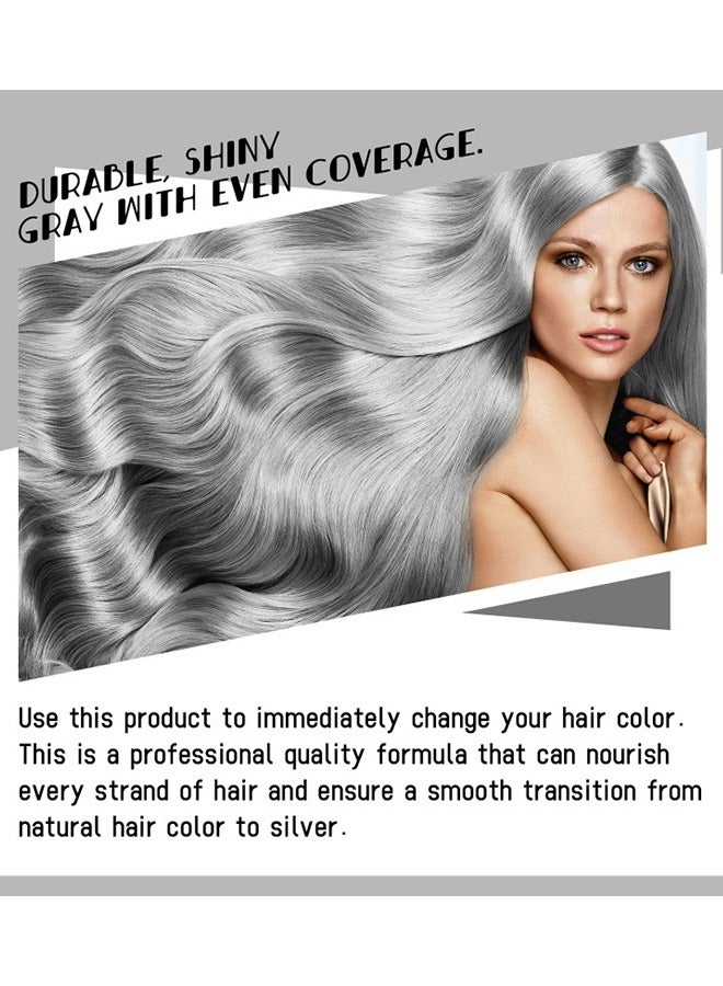 EELHOE Dye Hair -Hair Dye Light Gray Silver Color Cream,Gray Silver Color Cream,Grey Permanent Hair Dye,Silver Gray Natural Hair Color Cream,Silver Hair Dye - Image 2