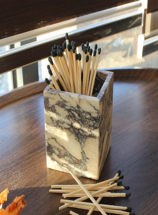 Natust Genuine Calacatta Viola Marble Toothbrush Holders for Bathroom, Natural Marble Makeup Brush Holder Countertop Organizer - Image 3