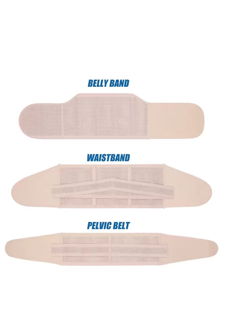 Generic 3 in 1 Postpartum Belly Corset Belt for Supporting Recovery Body Shaper Wrap Waist Pelvis and Around the Stomach very Comfortable Breathable and Under Clothes  for Women Trimmer Bandage Shapewear- S 