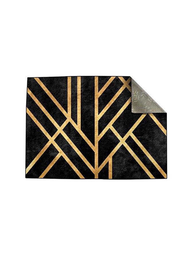 RIZARIES Black Art Deco Centerpiece Rug, Fabric, Rectangle - Image 2