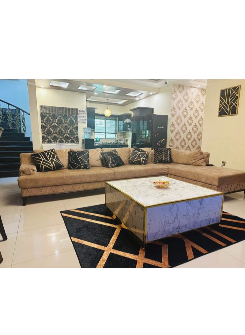 RIZARIES Black Art Deco Centerpiece Rug, Fabric, Rectangle - Image 4