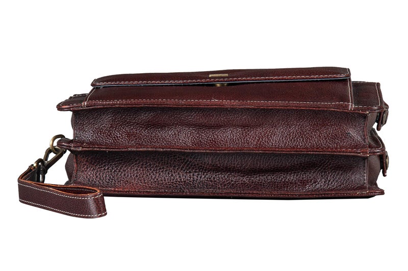 BRAND LEATHER Mens Genuine Leather Toiletry Bag Cash Pouch/Money Carrying Pouch/Handbags/Cheque Bookmultipurpose Travel Pouch (Brown) - Image 3