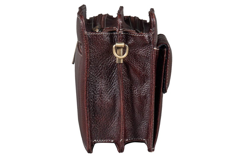BRAND LEATHER Mens Genuine Leather Toiletry Bag Cash Pouch/Money Carrying Pouch/Handbags/Cheque Bookmultipurpose Travel Pouch (Brown) - Image 4