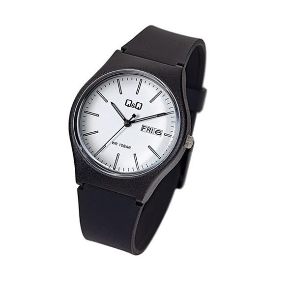 Q&Q Men’s Fibre Strap Analog Watch with Day & Date Display – 100 Meters Water Resistant, Lightweight Sports Casual Wristwatch - A212J001Y - Image 2
