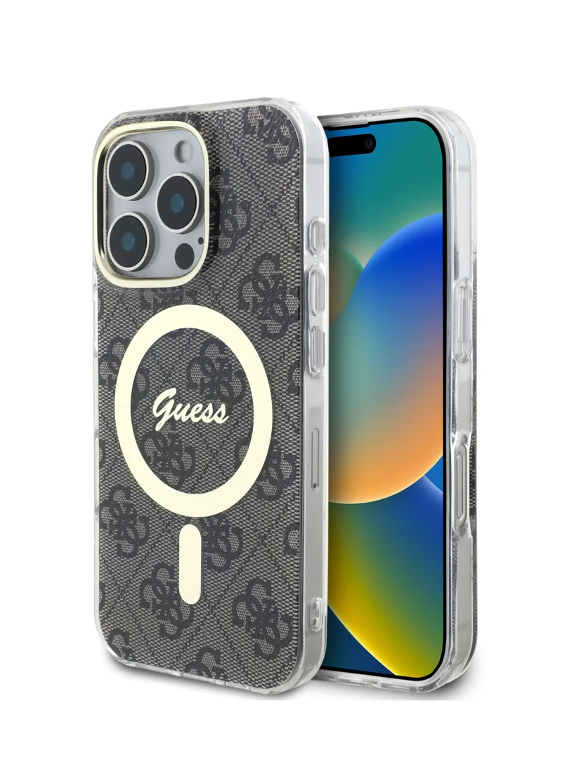 جس جراب MagSafe لهاتف iPhone 16 Pro Max إصدار 4G مطبوع عليه HD غطاء خلفي من البولي كربونات والبولي يوريثان الحراري / خفيف الوزن / مادة عالية الجودة - بني