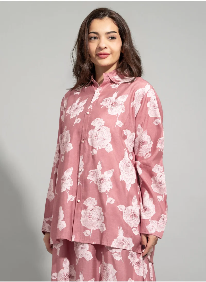 IKKXA Two-Piece Floral Dress Set IN8965 Pink