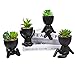 LJMBOEN LJMBOEN 4 PCS Cute Fake Succulent with Creative Human Shaped Pots,Mini Ceramic Plant Potted Succulents for Women  - Image 2