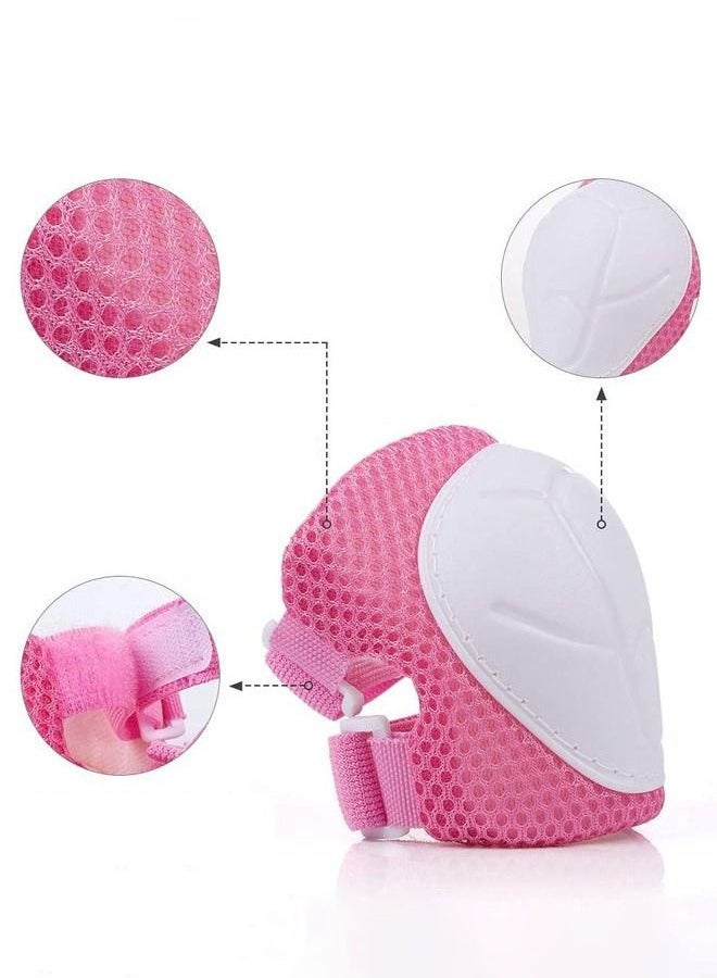 Hanayo 7 Pcs Kids Protective Gear Set Kids Helmet Pad Set Adjustable Kids Bike Helmet Toddler Helmets for Girls Boys Safety Protection Gear for Outdoor Sports(Pink) - Image 5