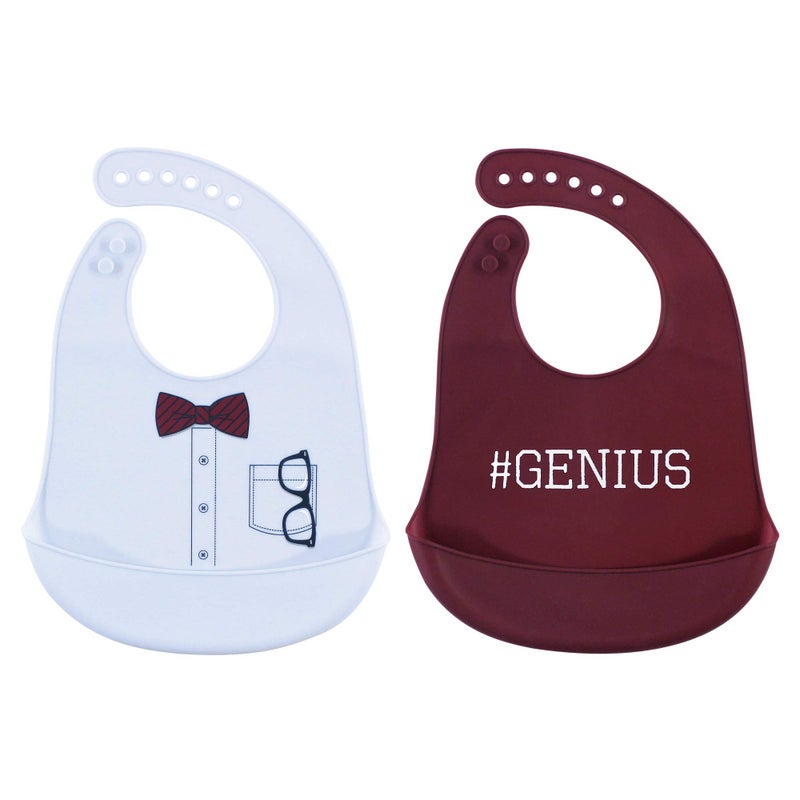 Little Treasure Unisex Baby Silicone Bibs, Genius, One Size - Image 1