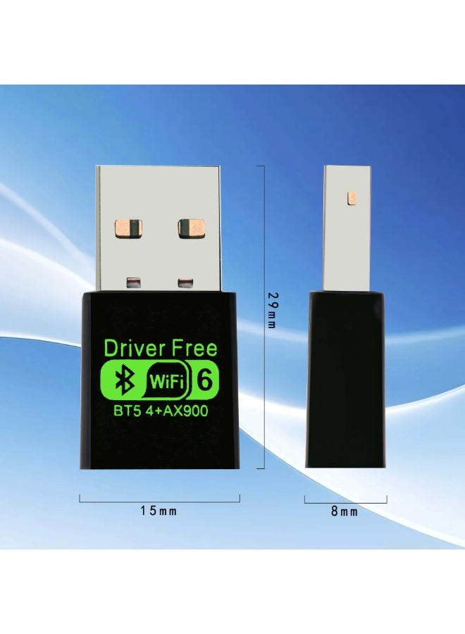 AX900 WiFi 6 USB Wireless Adapter with Bluetooth 5.4, Dual Band 2.4G/5G WiFi Receiver, Driver-Free USB Network Card for PC/Desktop, Supports Windows/Linux/UOS - Image 4