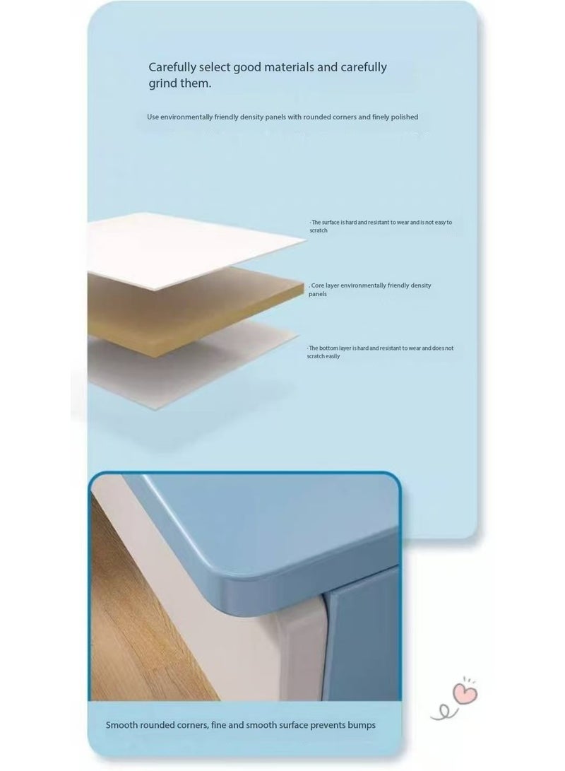 Kids Study Desk, Student Desk, Student Writing Desk, Multi-functional Kids Study Desk, Home Office Desk, Laptop Desk with Multi-tier Bookshelf and Storage Drawer, for Boys and Girls（YN118) - Image 2