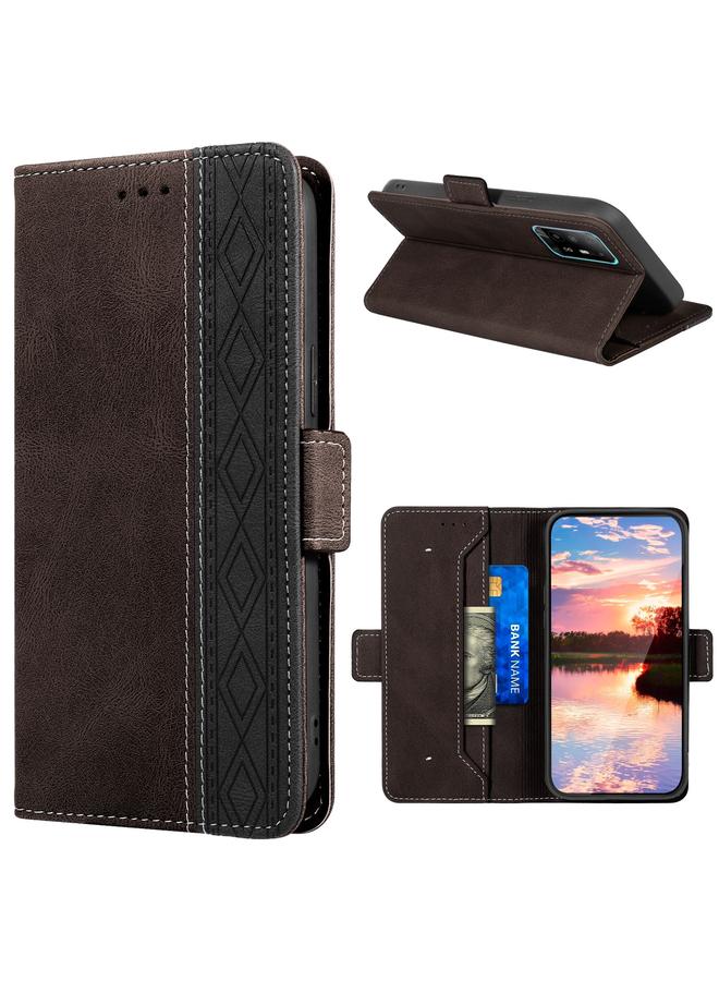 S-TOP Case For OPPO A94 5G Stitching Side-Magnetic RFID Leather Phone Case - Image 1