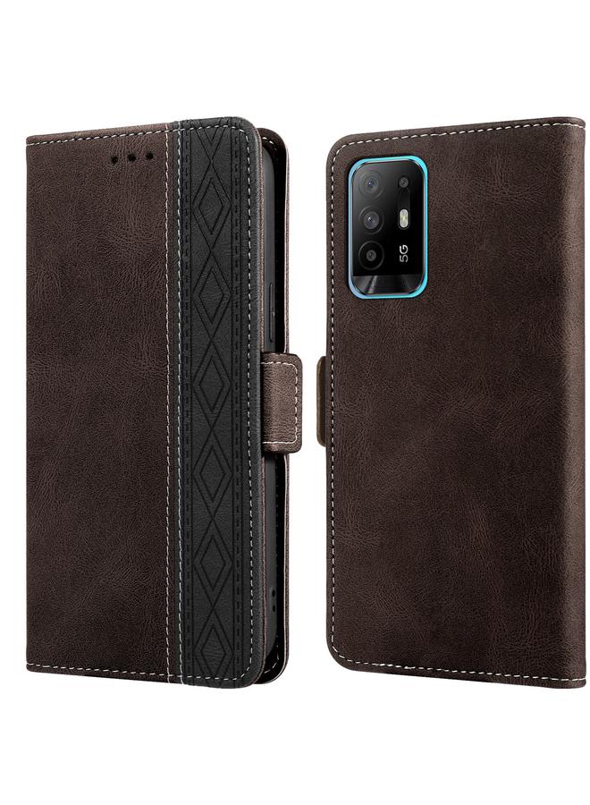 S-TOP Case For OPPO A94 5G Stitching Side-Magnetic RFID Leather Phone Case - Image 2